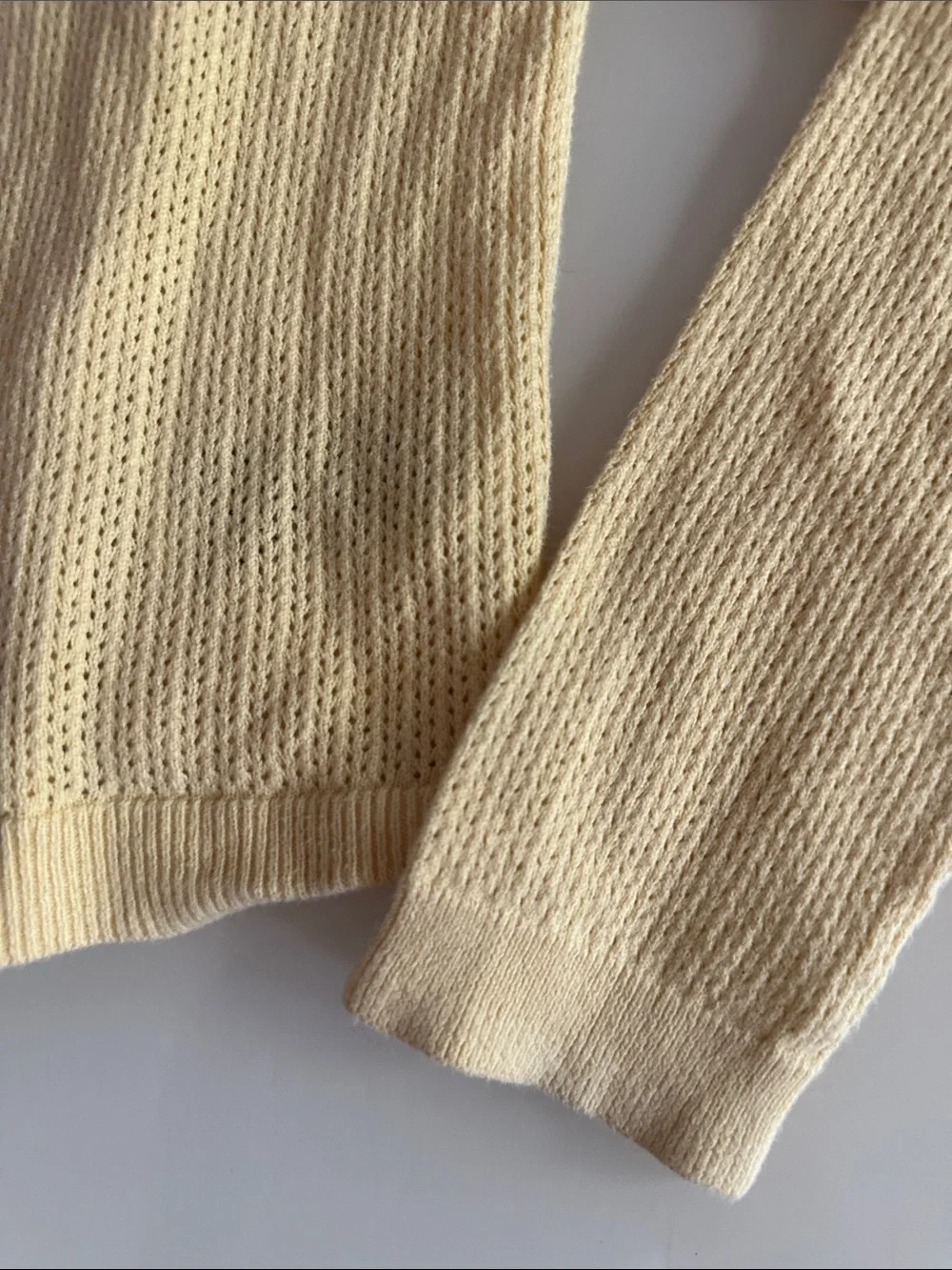 GAP Set of 2 Butter Yellow Ribbed Tank with Brown Teddy Patch and Cardigan